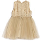 aomi Tulle Infant Girls Party Dress with Lace, Gold