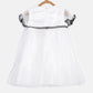 aomi Net Infant Party Dress with Lace, White