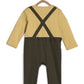 Knit Infant Boys Rompers With Bowtie,Mustard