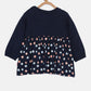 aomi Cotton Infant Girls OMG Floral Print Short Body Dress,Navy