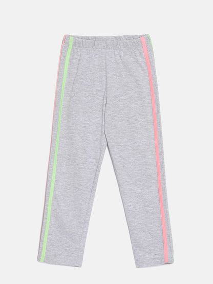 aomi Cotton Track Pants with Laid on Stripes, Grey