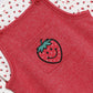 aomi Knit Infant Girls Dungaree Set with Applique, Red