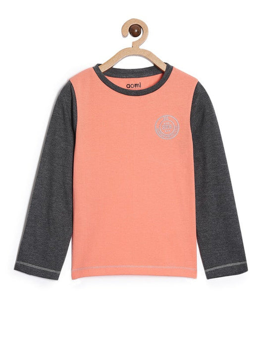 Boys Crewneck Solid Fullsleeved T Shirt